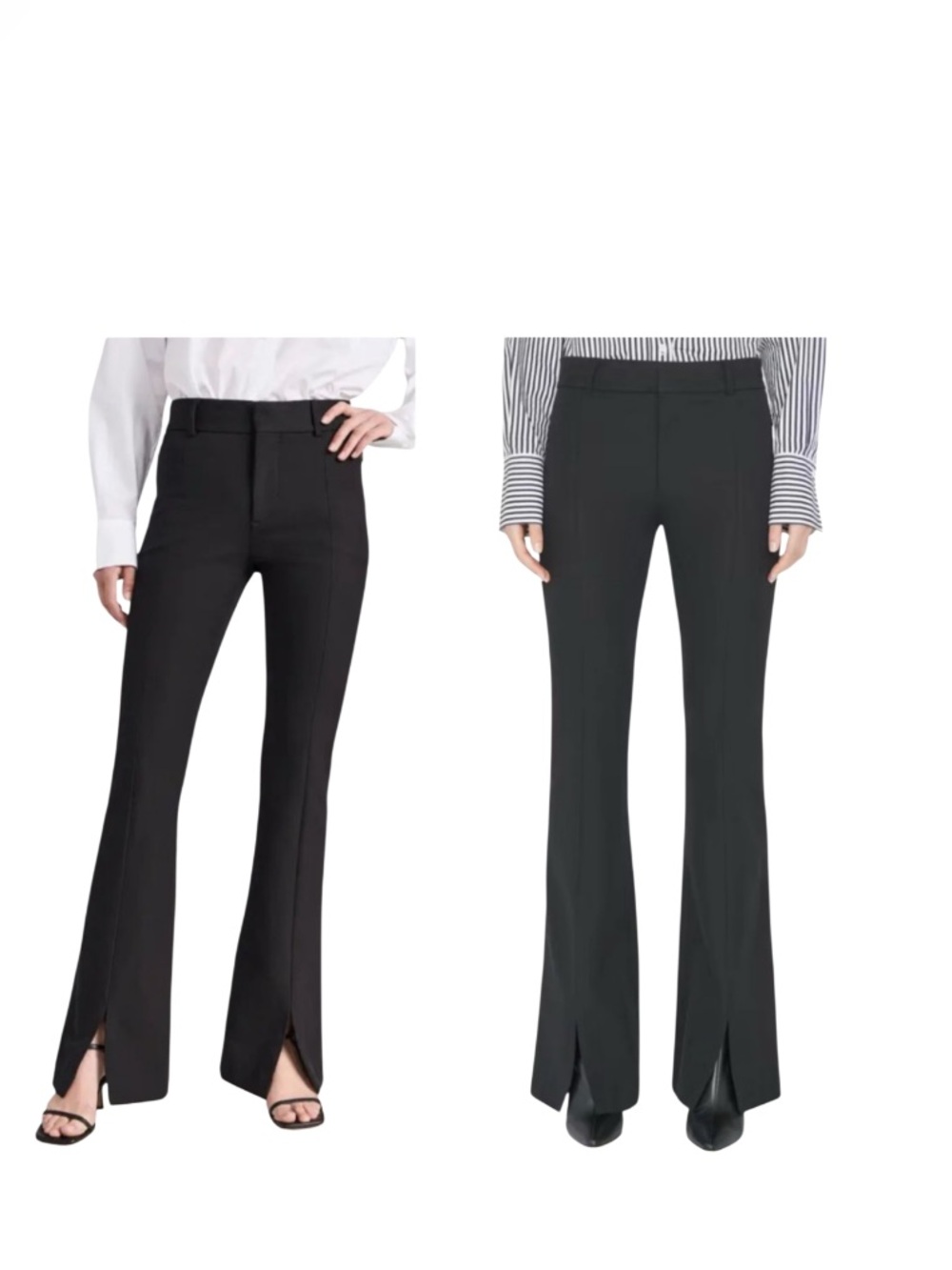 Frame Denim Le High Flare Split Front Trouser Black